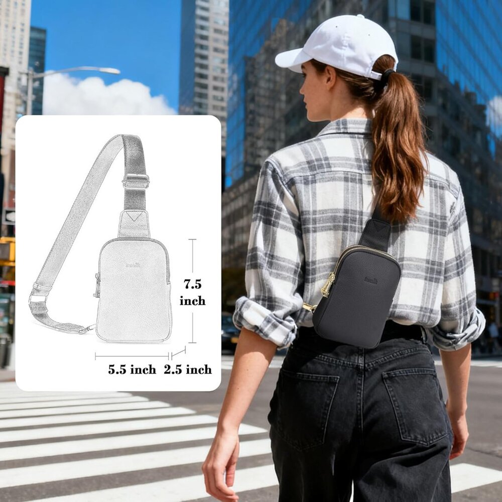 Versatile Adjustable Strap Leather Sling Bag For … - image 3